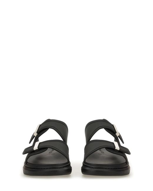 McQueen Black "Hybrid Double Buckle" Sandal for men