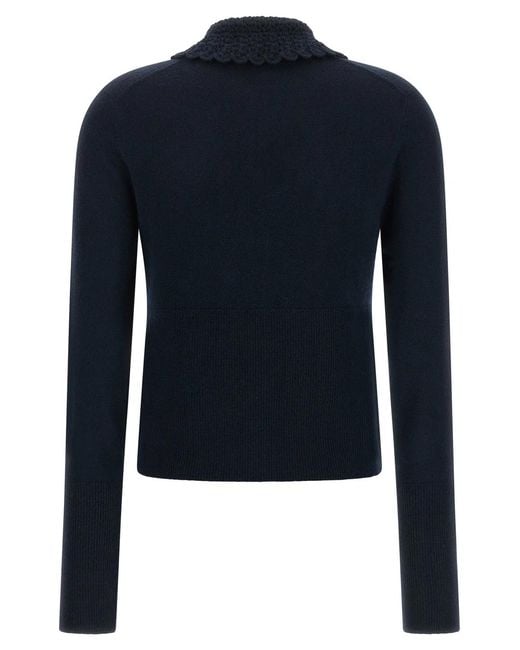 Chloé Blue Collared Cardigan