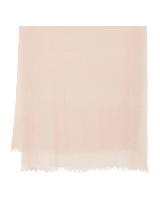 Faliero Sarti Natural Kundy Wool And Silk Fringed Scarf
