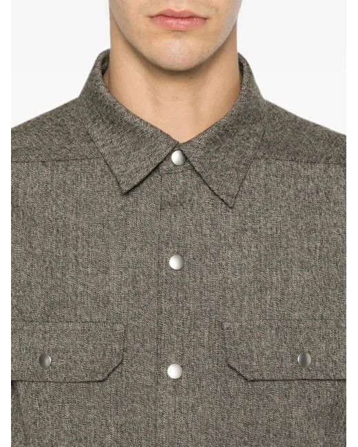 Rick Owens Gray Back-Strap Shirt for men