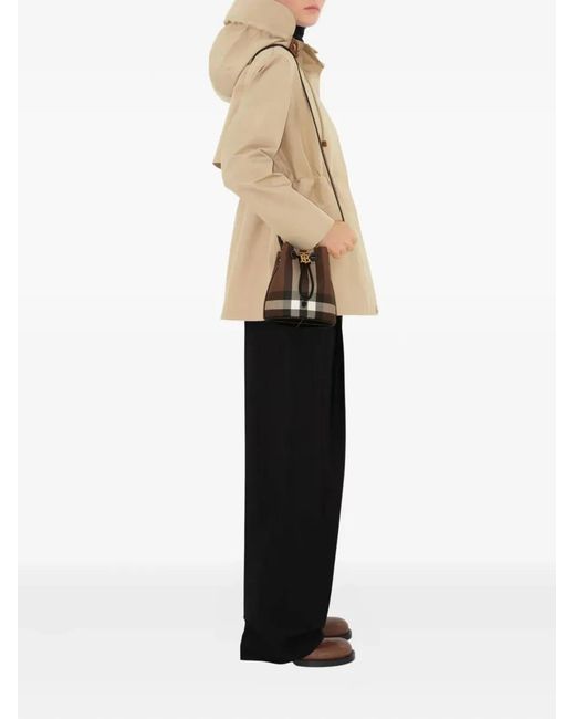 Burberry White Mini Check Bucket Bag