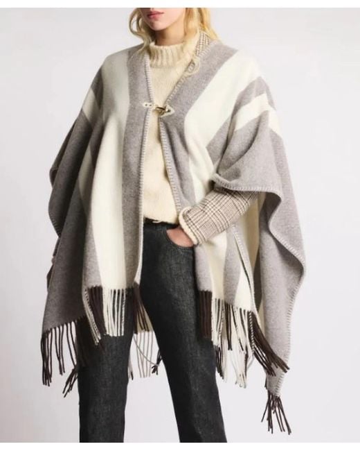 Fay Gray Wool Poncho With Hook