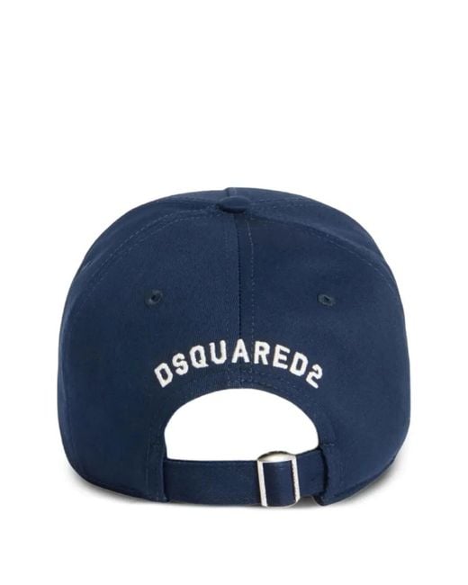 DSquared² Blue D2 College Baseball Cap for men