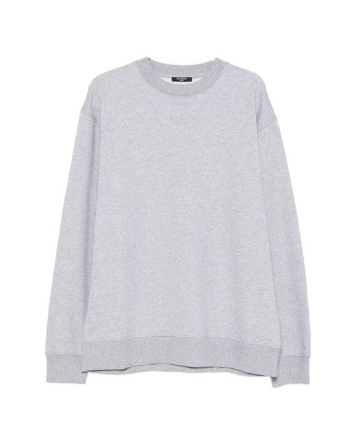 Balmain White 100%Cotone Sweaters for men