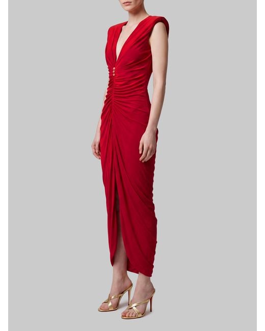 Versace Red Viscose Jersey Evening Dress