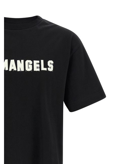 Palm Angels Black Logo Print T-Shirt for men