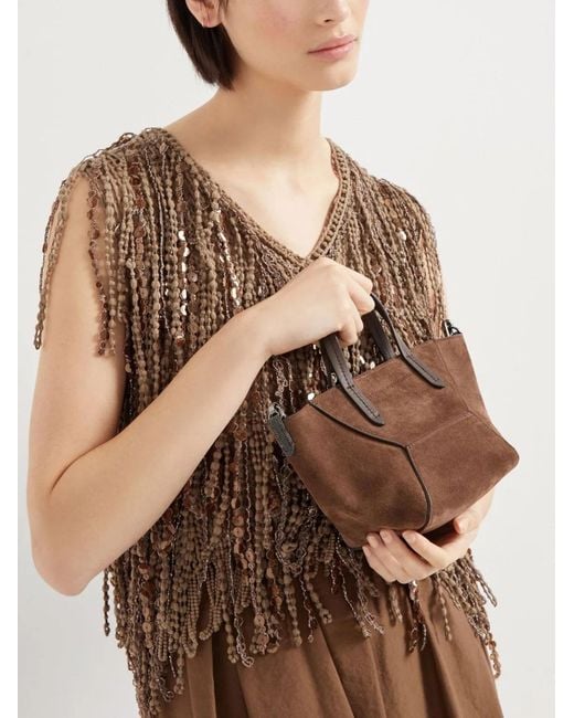 Brunello Cucinelli Brown Calf Leather Bag