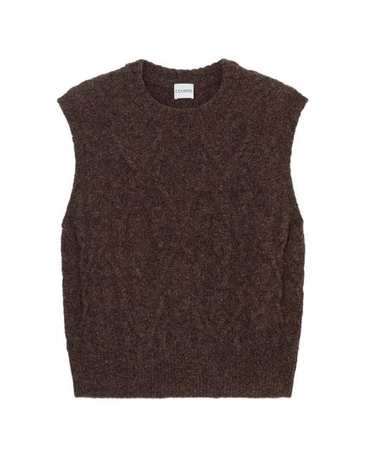 Closed Brown Crew Neck Sleeveless