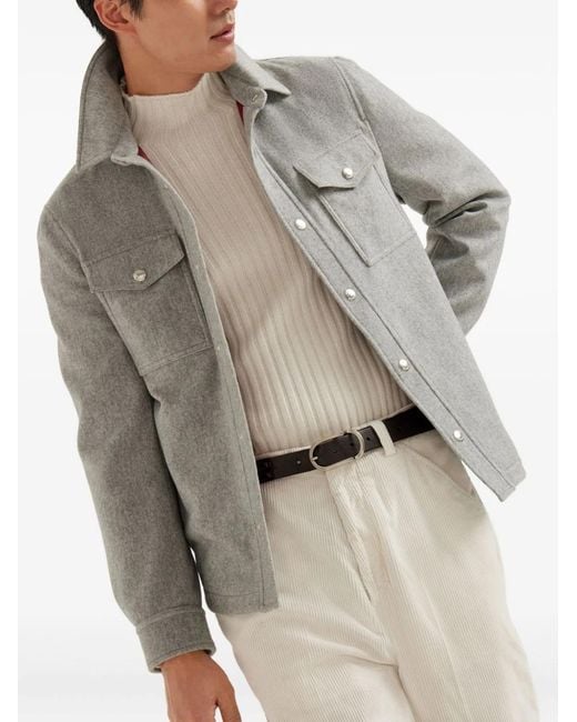 Brunello Cucinelli Gray Cashmere Jacket for men