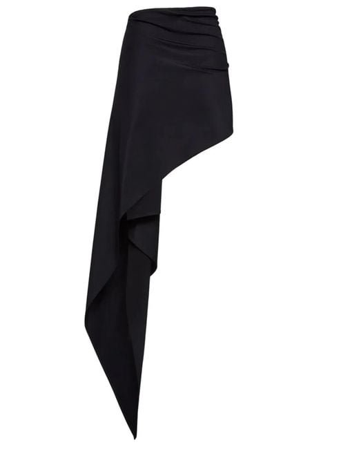 Magda Butrym Black Asymmetrical Skirt Swim