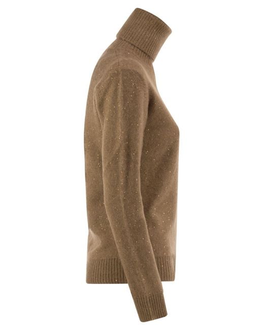 Fabiana Filippi Brown Fine Knit Turtleneck