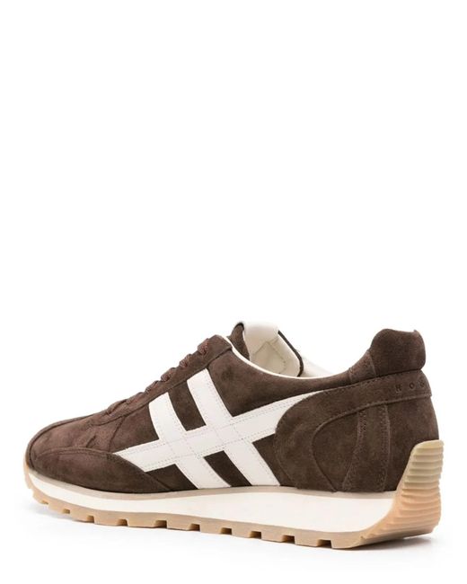 Hogan Brown Multicolour Calfskin Sneaker for men
