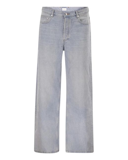 A.P.C. Gray Washed Cotton Denim Wide-Leg Jeans for men