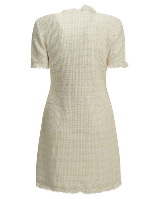 Self-Portrait Natural Short Sheath Dress