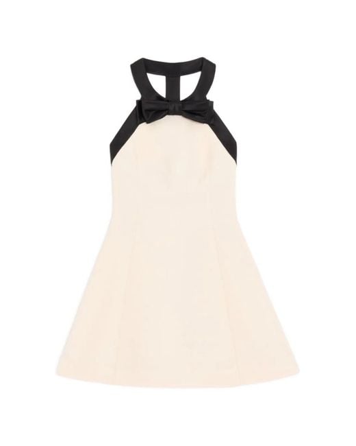 Valentino Natural Wool And Silk Blend Mini Dress