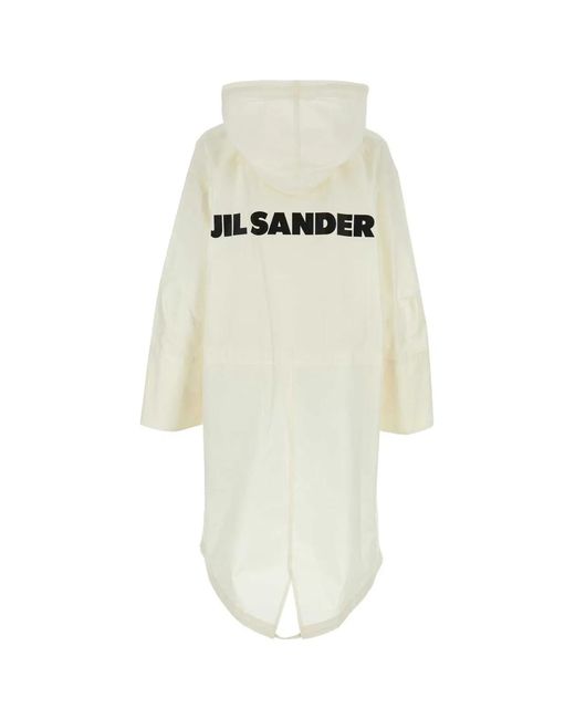 Jil Sander White Ivory Cotton Parka