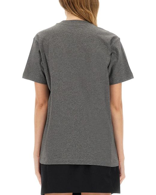 Moschino Gray T-Shirt With Embroidered Logo