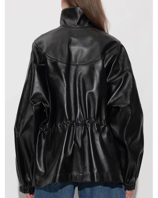 Givenchy Black Leather Tracksuit Jacket