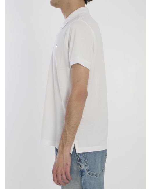 Fendi White Polo With Logo for men