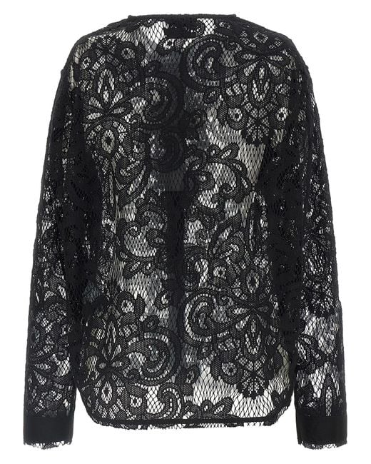 Nude Black Lace Shirt