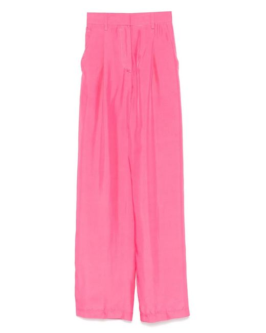Forte_forte Pink Silk High Waist Pants