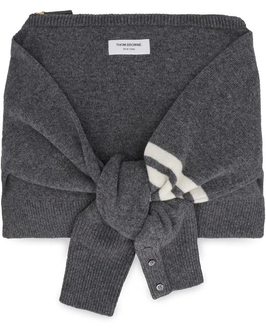 Thom Browne Black Melange Wool Clutch