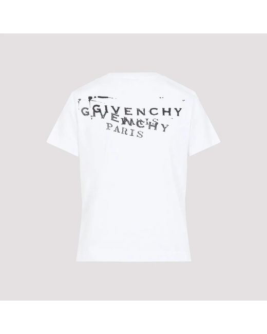 Givenchy White Logo-Print Fitted T-Shirt