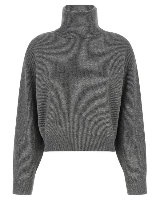 Brunello Cucinelli Gray English Ribbed Sweater