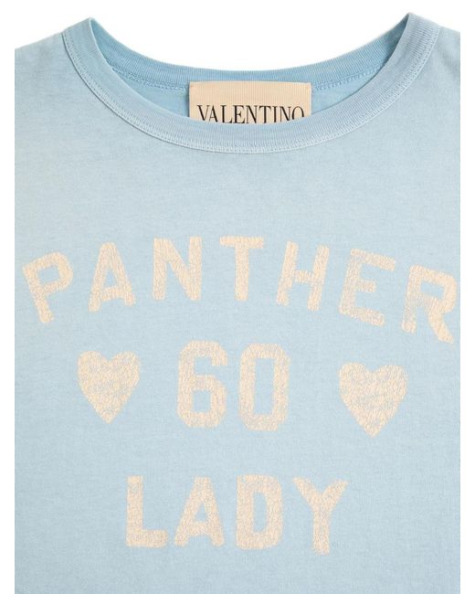 Valentino Blue Logo-Print T-Shirt