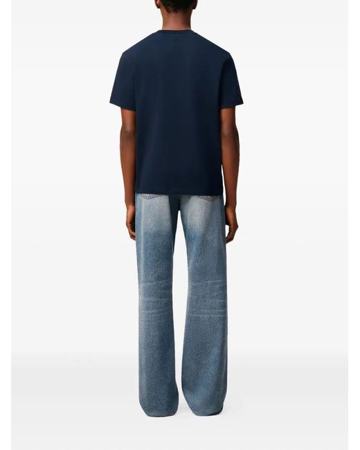 AMI Blue Cotton T-Shirt for men