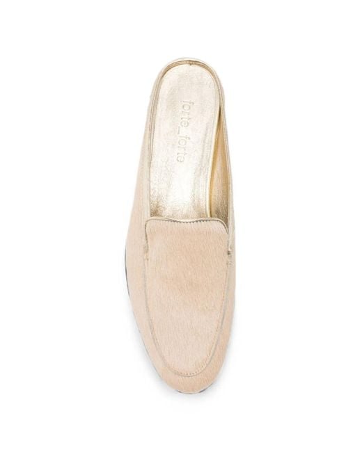 Forte_forte White Ponyskin Loafers