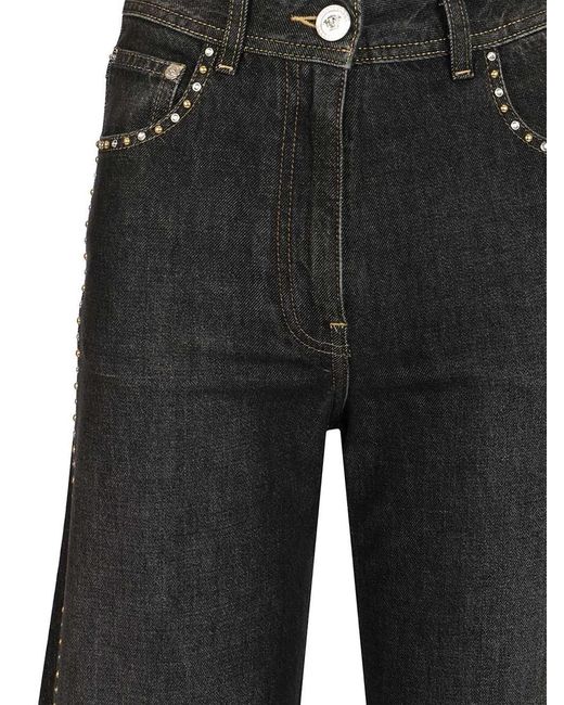 Versace Black Jeans With Studs
