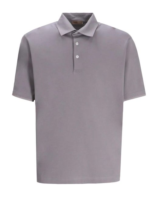 Herno Gray Short-Sleeve Cotton Polo Shirt for men
