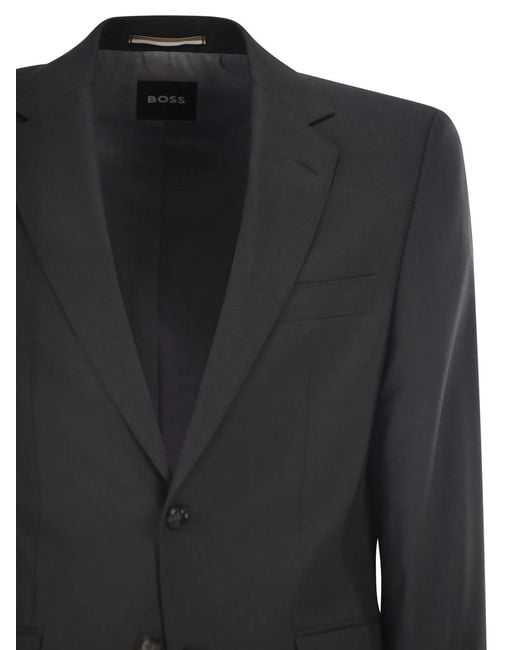 Boss Black Stretch Virgin Wool Blend Suit for men