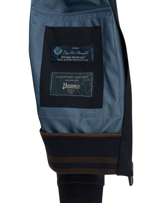 Herno Blue Virgin Wool Jacket for men