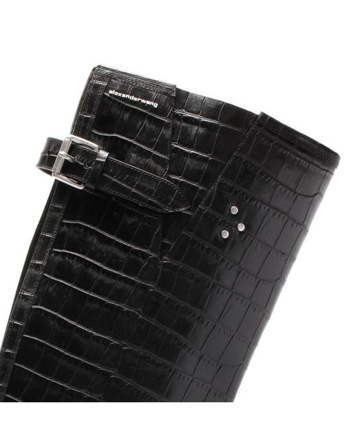 Alexander Wang Black Goat Leather Suede Boots