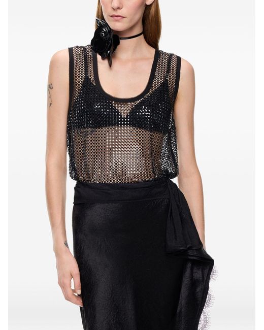 Pinko Gray Polyester Elastane Top