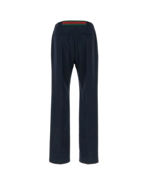 Gucci Blue Polyester Drawstring Pants for men