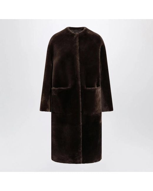 Blancha Black Oak Reversible Shearling Coat
