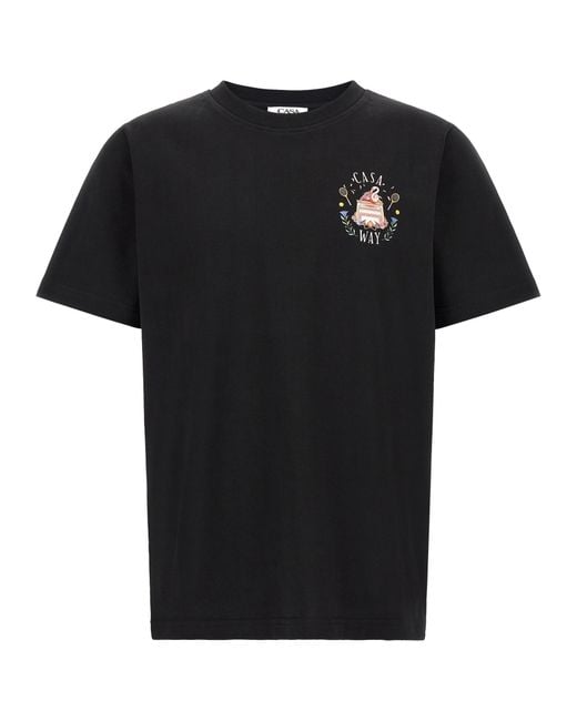Casablanca Black T-Shirt With 'Casa Way' Print for men