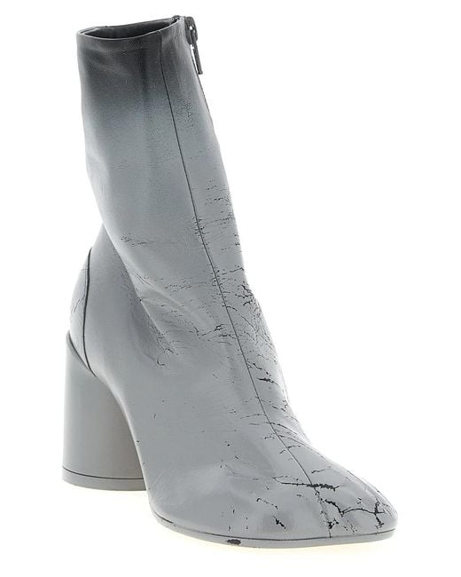 MM6 by Maison Margiela Gray 'Anatomic' Ankle Boots