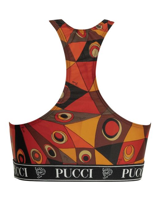 Emilio Pucci Orange Occhi Polyamide Elastane Top Bra