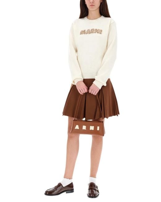 Marni White Jersey With Logo