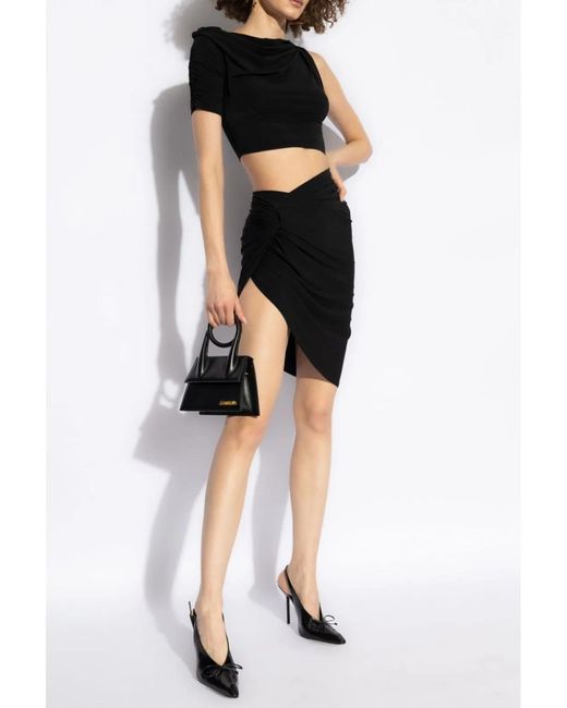 Jacquemus Black The Drapeado Mini Skirt