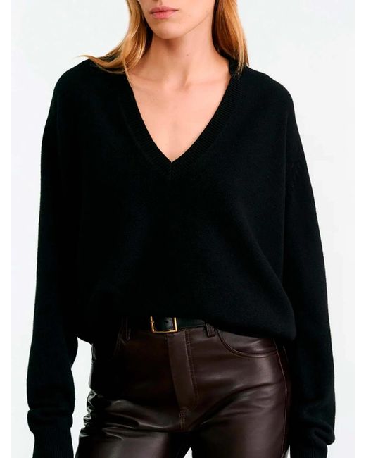 Nili Lotan Black 'Feron' V Neck Sweater