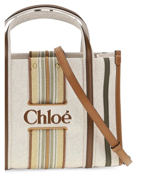 Chloé White Chloe Small Woody Loop Tote Bag