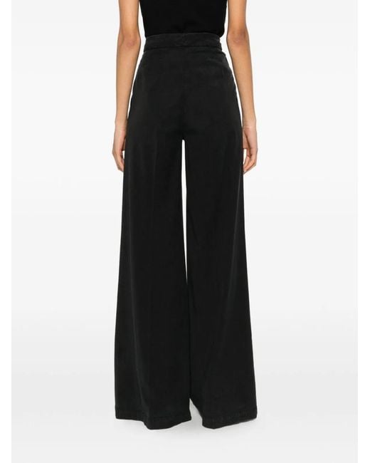 Via Masini 80 Black Linen Blend Trousers