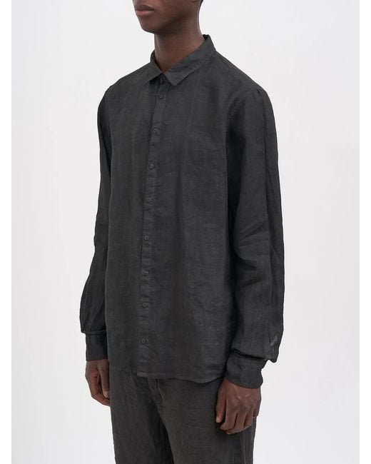 Poeme Bohemien Gray Regular Linen Shirt for men