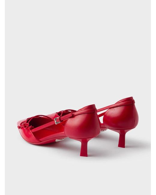 Prada Red Leather Decolette