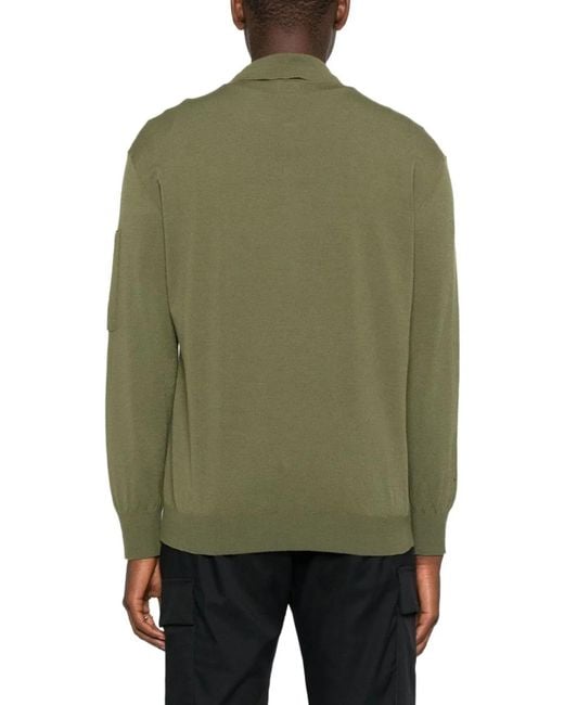 C P Company Green Wool Polo for men